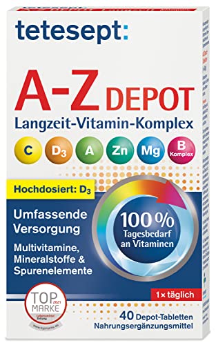 tetesept Vitamin AZ Depot Tablets | 1 x Depot Tablets | Dietary supplement for a comprehensive supply of vitamins, minerals, and trace elements on sale
